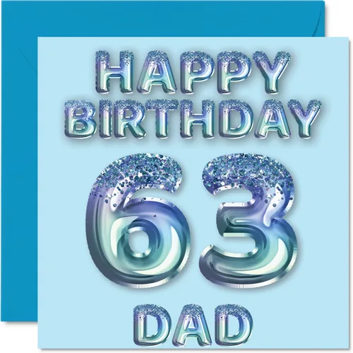 Vista 20 de Stuff4 Tarjeta de primer cumpleaños para niños, globo de fiesta con purpurina azul, tarjetas de feliz cumpleaños para niño de 1 año, nieto, hijo, 57