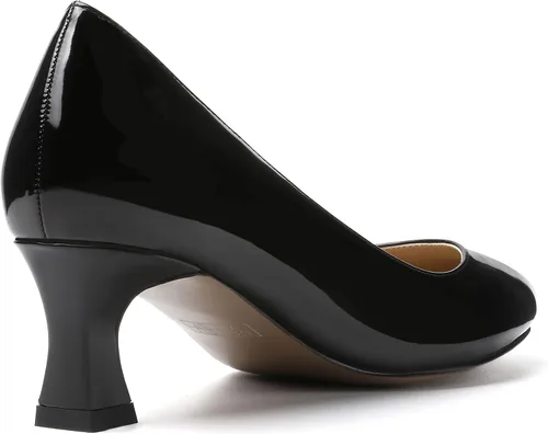 Vista 5 de SKYSTERRY Zapatos de vestir de tacón bajo para mujer, con puntera redonda, de patente, para oficina, trabajo, 2 pulgadas