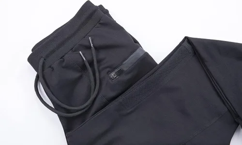Vista 5 de FIRSTGYM Pantalones deportivos para hombre, ajustados, para entrenamiento, malla en el muslo, con bolsillos con cremallera