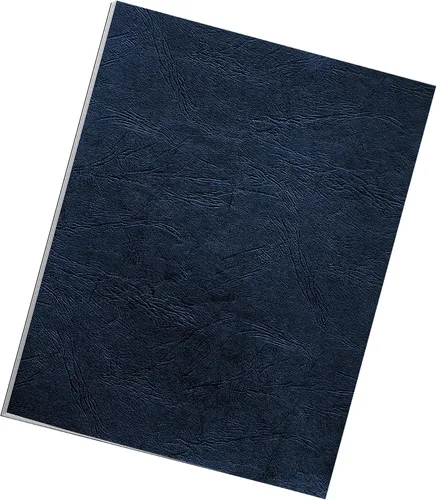 Vista 2 de Fellowes Cubiertas de encuadernación tamaño carta Expressions Grain, paquete de 50, azul marino (52124)