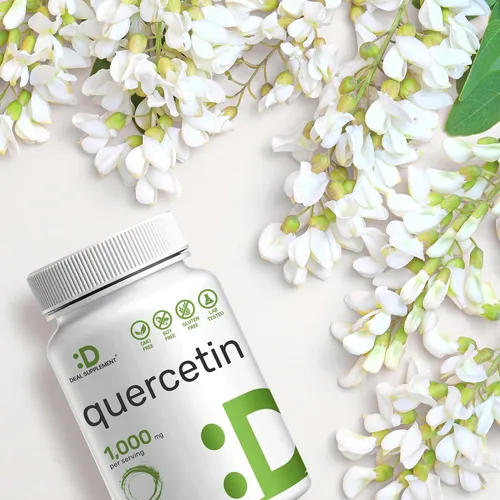 Vista 6 de Quercetina 1,000 mg por porción, 300 cápsulas – Suplementos saludables de apoyo inmunológico, alto contenido de flavonoides biodisponibles