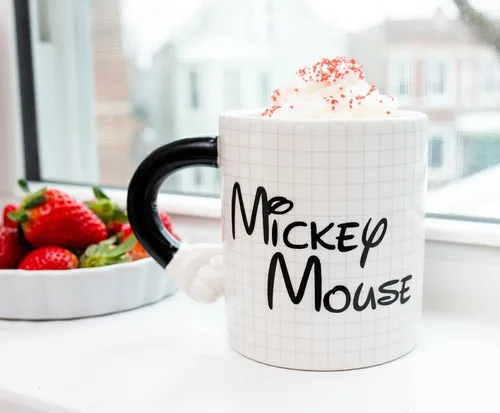 Vista 8 de Silver Buffalo Mickey - Taza de cerámica con mango en forma de mano, 20 onzas