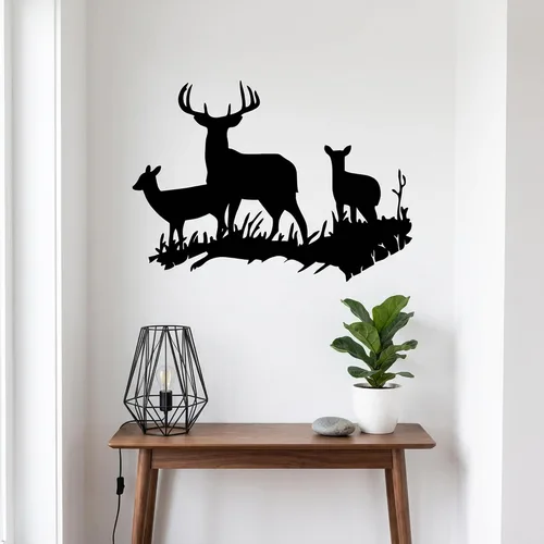 Vista 9 de Picniva Buck Deer Doe - Vinilo decorativo para pared, decoración de cabaña rústica inspiradora y citas, arte de pared extraíble para interiores