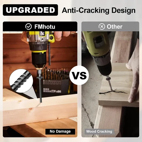 Vista 4 de FMhotu 100 Tornillos para Madera Negros con Cabeza de Estrella de 2-7/8 Pulgadas - Tornillos Resistentes al Óxido para Terrazas de Madera