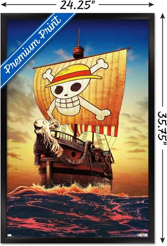 Vista 3 de Trends International Netflix One Piece - Póster de pared de una hoja, 34 pulgadas de largo x 22.4 pulgadas, versión enmarcada en negro Versión