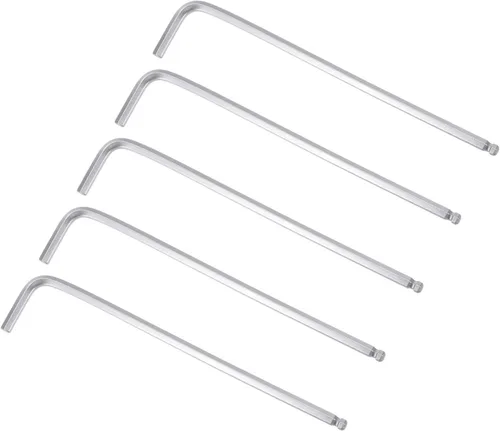 Vista 11 de uxcell Llave hexagonal de extremo de bola de 1/4", herramienta de reparación de brazo largo en forma de L 40Cr, SAE 5 piezas