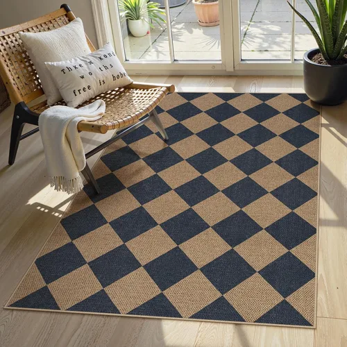 Vista 32 de Lahome Alfombra de yute a cuadros fácil 2'x3', alfombra pequeña para entrada, antideslizante, alfombra para la puerta delantera de la cocina