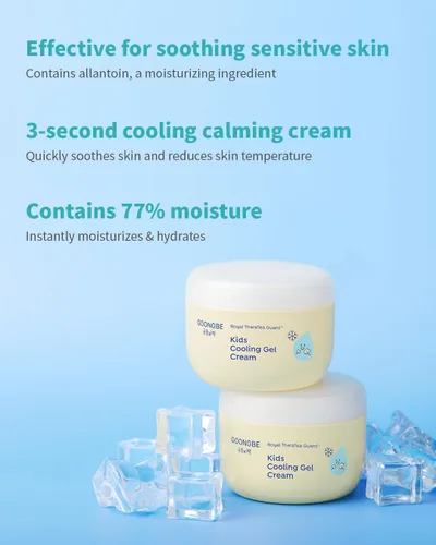 Vista 3 de GOONGBE Crema de gel refrescante para niños, hidratante calmante y refrescante diario para rostro y cuerpo, gel fresco para piel caliente con cica