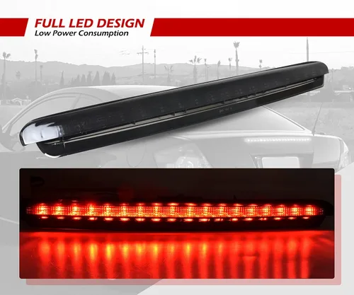 Vista 2 de Luz de freno trasera LED de 3er tercer foco para Scion tC 05-10, Juego de luz de freno de montaje alto central trasera con lente ahumada