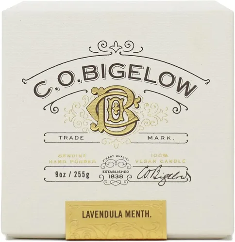 Vista 2 de C.O. Bigelow - Vela perfumada de menta Lavendula, vela de cera de soja premium, 60 horas de tiempo de combustión, velas no tóxicas vertidas a mano