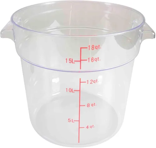 Vista 12 de TrueCraftware - Tapa redonda transparente de 1 cuarto de galón para contenedor redondo de almacenamiento de alimentos de policarbonato, 1 pieza