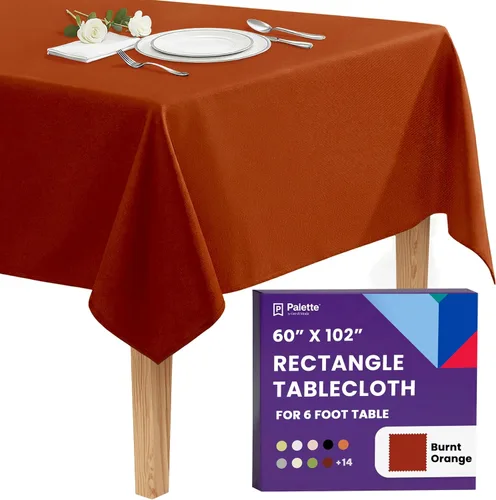 Vista 74 de Gee Di Moda - Mantel rectangular de 60 x 84 pulgadas – Mantel rectangular de poliéster lavable para mesa de 5 pies