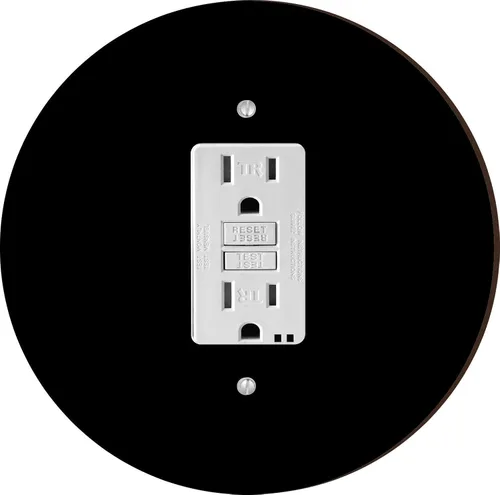 Vista 9 de Island Gifting - Diseño negro - Cubierta redonda para placa de interruptor de luz - Palanca doble