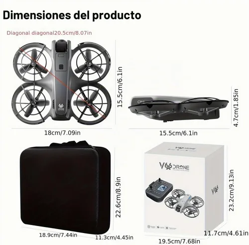 Vista 3 de Drone FPV con control remoto de pantalla, cámara Quad para principiantes Negro-Gris