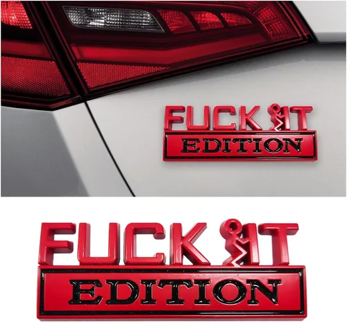 Vista 10 de Dickno Fuck It Edition Emblema para automóvil, calcomanías de decoración de parachoques de auto, calcomanía para guardabarros laterales 3D