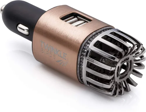 Vista 8 de Ionizador purificador de aire para automóvil - Desodorizador iónico antimicrobiano para automóvil de 12V enchufable con cargador USB dual