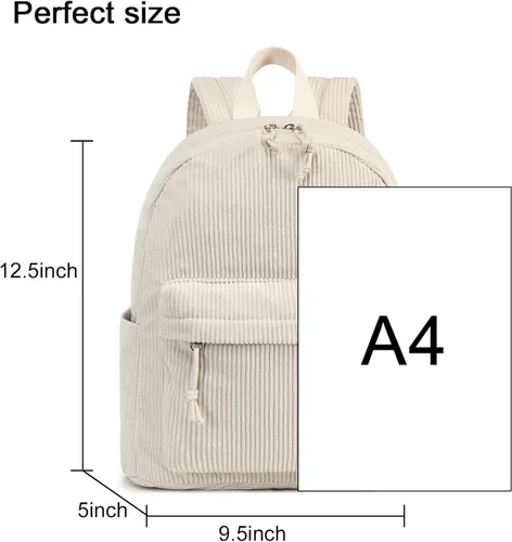 Vista 7 de LEDAOU Juego de mini mochila de moda con monedero, cartera, mochila, cartera para mujeres, adolescentes, bolsa de viaje escolar, Beige, 2pcs+wallet