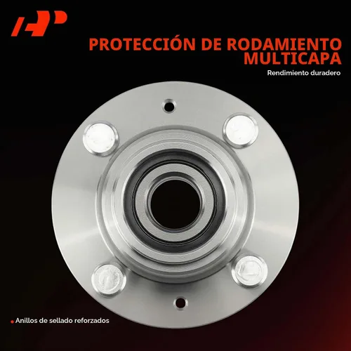 Vista 5 de A-Premium Conjunto de rodamiento y buje trasero con 4 pernos Compatible con Chevrolet Spark 2013-2015, Aveo 2004-2011, Aveo5 2007-2011 y Suzuki