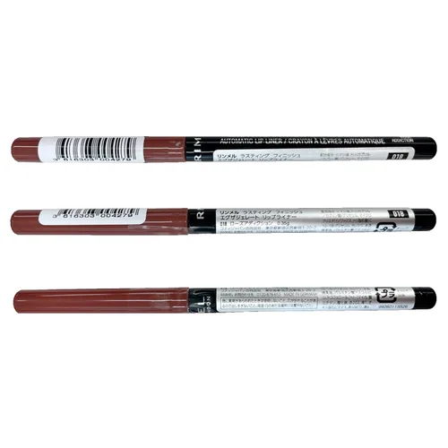 Vista 5 de Rimmel El acabado duradero Exaggerate Delineador automático de labios – Fórmula rica y suave, de larga duración – 018 Rose Addiction, 0.01 onzas