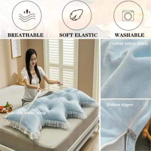 Vista 3 de Almohadas de lectura grandes para respaldo de cama, cojín de respaldo lumbar de cuña, almohada de descanso de color sólido, almohada de cabecera