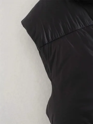 Vista 6 de HOULENGS Chaleco acolchado para mujer, ligero, sin mangas, cálido, para invierno, con cuello alto