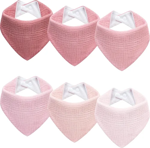 Vista 12 de Baberos de muselina para bebé, baberos de bandana para babeo para bebés niñas y niños, recién nacidos, niños pequeños, babeo y dentición