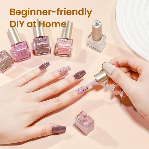 Vista 6 de Juego de esmaltes de uñas de secado rápido, esmalte de uñas regular sin gel de secado rápido, esmalte de uñas de uñas de secado rápido, salón