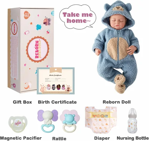 Vista 8 de BABESIDE Muñecas de bebé Reborn realistas, cuerpo posable realista de 18