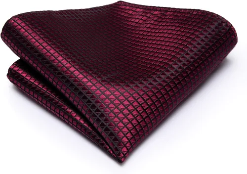 Vista 106 de Hi-Tie Corbata clásica de cachemira para hombre con pañuelo y gemelos a cuadros