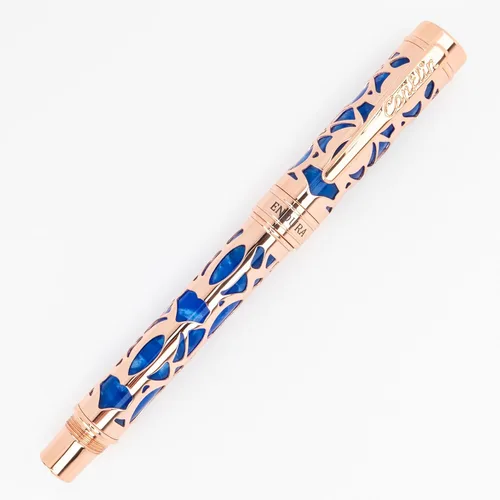 Vista 17 de Conklin Endura Deco Crest - Pluma estilográfica en azul, punta media, instrumento de escritura prémium