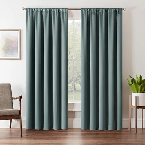 Vista 3 de Eclipse Cortina Sólida Thermapanel para Oscurecer Habitaciones con Bolsillo para Barra, Cortina de Ventana para Dormitorio y Sala de Estar