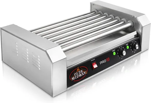 Vista 2 de Olde Midway, máquina de cocción eléctrica para 18 perros calientes en 7 asadores giratorios, de 900 Watts, de calidad comercial