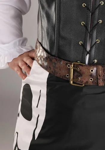 Vista 8 de Disfraz de pirata de talla grande para mujer, disfraz de pirata de la bandera de Jolly Roger para mujer
