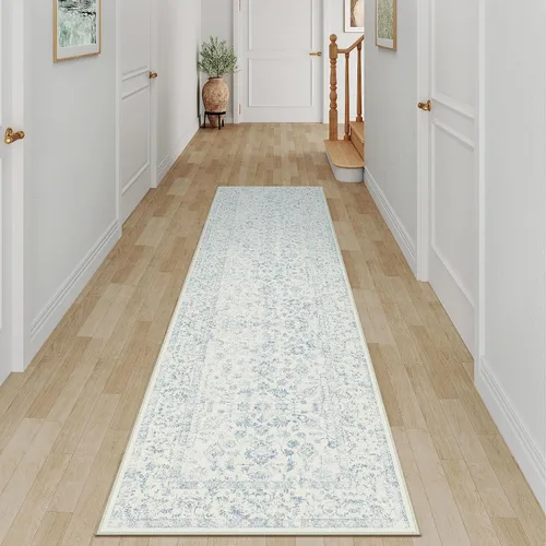 Vista 60 de PureCozy Alfombra de área beige de 2 x 3 pulgadas, lavable, vintage, pequeña, para entrada, cocina, suave, retro, floral, de pelo bajo, tapete