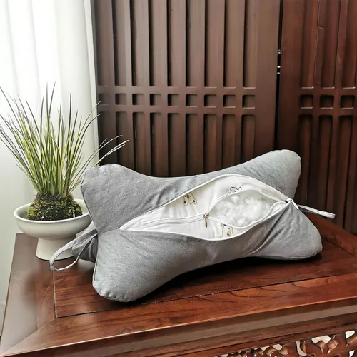 Vista 5 de Almohadas para cuello y cervicales con forma de hueso de perro, almohadas de viaje para el cuello con funda extraíble lavable, tienen bucles