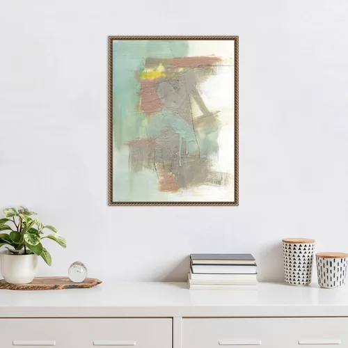 Vista 5 de Amanti Art Framed Canvas Wall Art 24x18 Retro Splash IV by Jennifer Goldberger, Framed Wall Art Canvas, Abstract Artwork, Traditional Decor, Medium