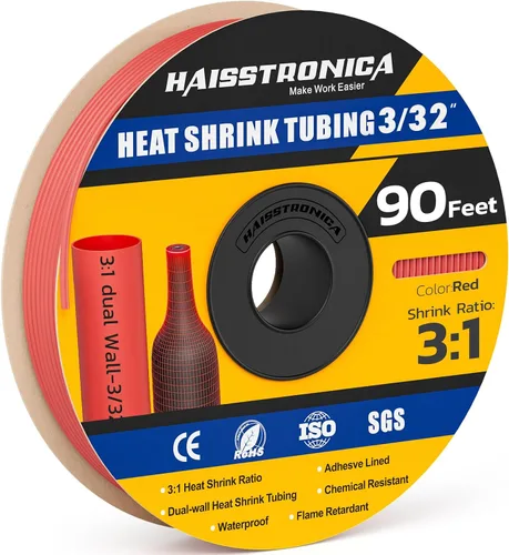 Vista 28 de haisstronica Tubo termorretráctil 3:1, relación de encogimiento, tubo termorretráctil de grado marino forrado con adhesivo para el hogar, automoción