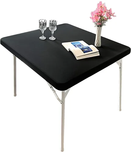 Vista 16 de Mantel elástico para mesa auxiliar de cóctel, ajustable de elastano, tamaño pequeño, para mesa auxiliar, 24 x 24 pulgadas, color beige