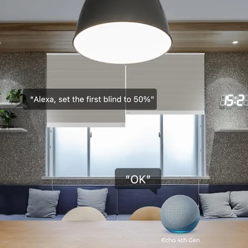 Vista 6 de THIRDREALITY ZigBee Persiana Inteligente, Cortinas de Ventana Opacas Motorizadas con Control Remoto, Persianas de Panal Inalámbricas, Ajuste