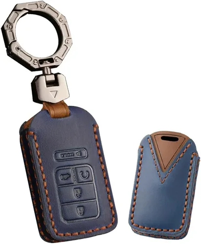 Vista 10 de ontto Funda de llavero de 2 botones para llave remota inteligente Honda, protector de llave de cuero para llave de coche, Negro