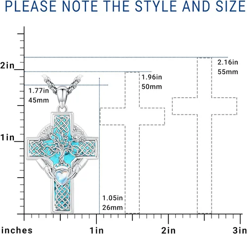 Vista 42 de Joyas de turquesa para mujeres y hombres de plata de ley 925 con colgante de urna para cenizas, collar con medallón de imagen, martillo de Thor