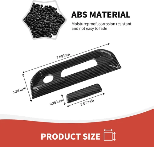 Vista 2 de RAZPOY Cubierta de Moldura de Interruptor de Caja de Reposabrazos Compatible con Ford Bronco 2021-2023 Accesorios Interiores de Fibra de Carbono