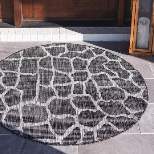 Vista 21 de Unique Loom Outdoor Safari Collection - Alfombra de área - Jirafa (2' x 6' 1" camino, azul/gris)