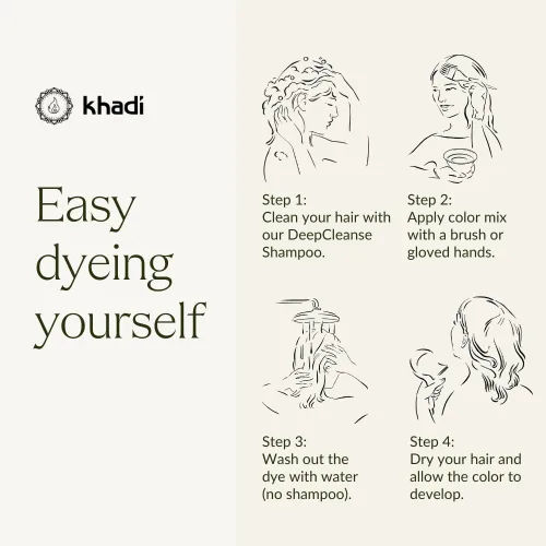 Vista 9 de khadi ASH BROWN Plant Hair Color – Cosmética natural – Color de cabello para mate y marrón medio – 100% herbal, natural y vegano – 3.5 oz