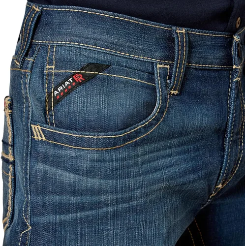 Vista 5 de Ariat FR M5 Slim DuraStretch - Jeans apilables de pierna recta, mezclilla para hombre, Azul
