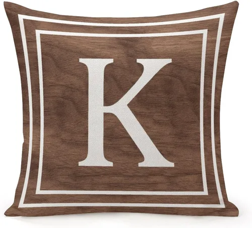 Vista 30 de Funda de almohada decorativa con diseño de letras blancas y monograma D, para sofá, dormitorio, automóvil, 16 x 16 pulgadas
