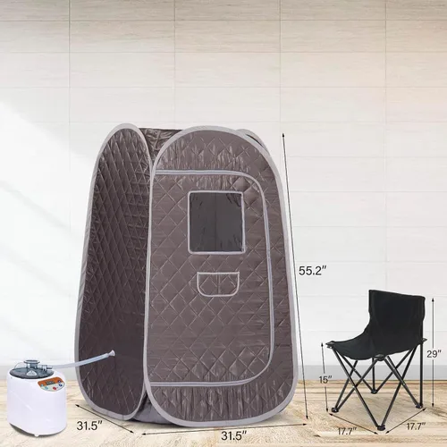 Vista 2 de Smartmak Sauna de vapor portátil, spa personal de cuerpo completo, tienda de campaña de sauna plegable con generador de vapor grande de 3L y 1000 W