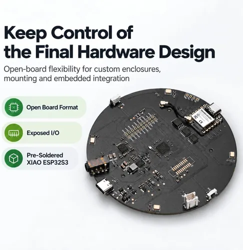 Vista 10 de seeed studio reSpeaker XVF3800 - Array de 4 micrófonos con XIAO ESP32S3