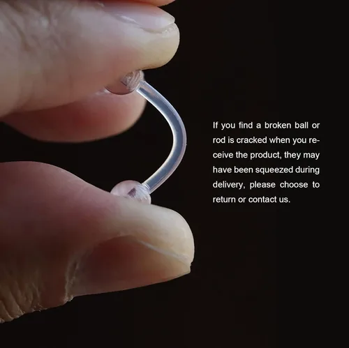 Vista 4 de 37 piezas de retenedores de piercing transparentes para el trabajo, anillos de nariz de plástico bioflex, tachuelas, anillos para el vientre