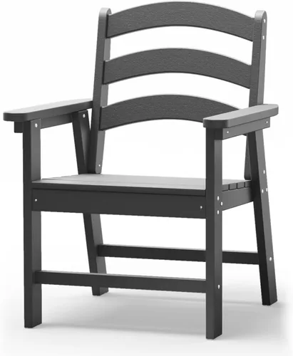 Vista 15 de Silla Adirondack moderna, sillas de patio de plástico HDPE para todo tipo de clima, silla para hoguera, sillas de césped al aire libre para terraza